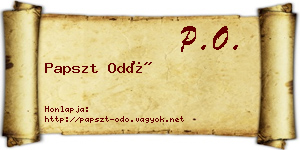 Papszt Odó névjegykártya